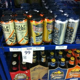 a variety of beers on display