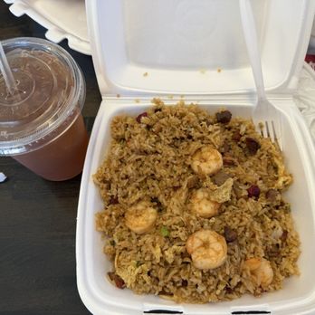 Asian Noodles - #75. Shrimp & Pork Fried Rice and Vietnamese lemon iced tea - Chinese Near Me - Reno, Nevada