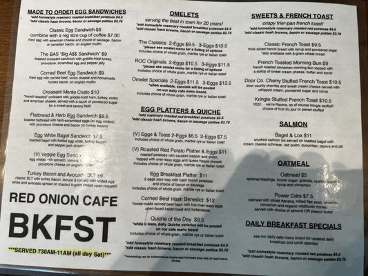 Menu photo 1 Red Onion Cafe Racine, WI Menu photo 1 Red Onion Cafe Racine, WI