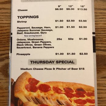 Cubby's - a menu for a handmade pizza - Sports Bars Near Me - Menomonie, Wisconsin