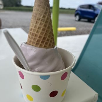 5 Points Custard - blueberry soft serve in sugar cone - Ice Cream & Frozen Yogurt Near Me - Buena, New Jersey 5 Points Custard - blueberry soft serve in sugar cone - Ice Cream & Frozen Yogurt Near Me - Buena, New Jersey