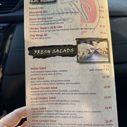 Viny’s Italian Resturant - Menu as of October 2026