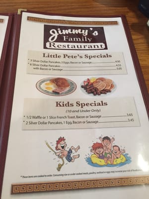 Menu photo 4 Jimmy's Family Restaurant Easley, SC