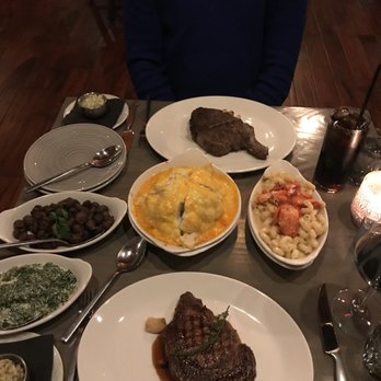J. Michael's Prime - Top of photo - dry aged bone in ribeye Cauliflower Lobster Mac n cheese Mushrooms Cream spinach Prime boneless ribeye - Steakhouses Near Me - Canton, Georgia J. Michael's Prime - Top of photo - dry aged bone in ribeye Cauliflower Lobster Mac n cheese Mushrooms Cream spinach Prime boneless ribeye - Steakhouses Near Me - Canton, Georgia