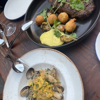 Foreign Cinema - Top: New York Steak  Bottom: Fresh Agnolotti - Breakfast & Brunch Near Me - San Francisco, California