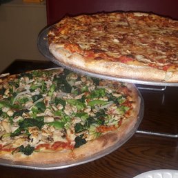Bacon Pizza & Chicken Veggie pizza