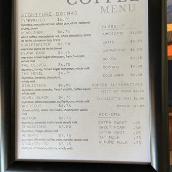 Novel Coffee and Teas - Menu - Coffee & Tea Near Me - Richland, Washington Novel Coffee and Teas - Menu - Coffee & Tea Near Me - Richland, Washington