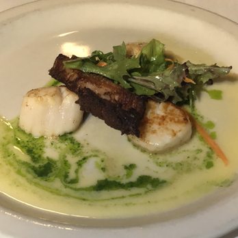 Belford Bistro - Seared Diver Sea Scallops with pork belly - New American Near Me - Belford, New Jersey Belford Bistro - Seared Diver Sea Scallops with pork belly - New American Near Me - Belford, New Jersey