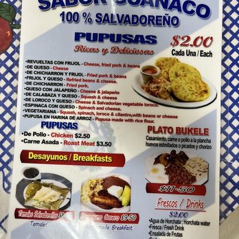 Sabor Guanaco - Menu back - Bakeries Near Me - Norman, Oklahoma