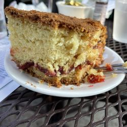 Raspberry coffee cake.