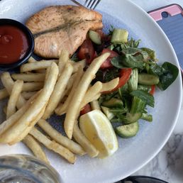 Azure - Salmon with fries - food - Modern European Near Me - Brooklyn, New York