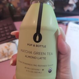 Pop & Bottle's Matcha Green Tea Almond Latte is perfect.