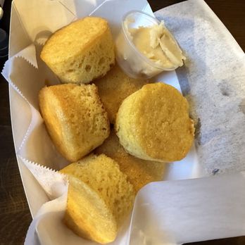 The Small Batch Smokehouse - Cornbread with honey butter - Caribbean Near Me - Denver, Colorado