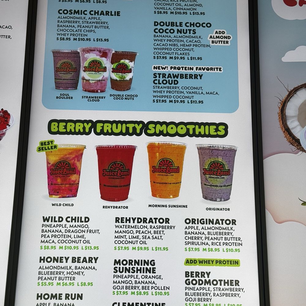 JuiceLand - Menu - Juice Bars & Smoothies Near Me - Cypress, Texas