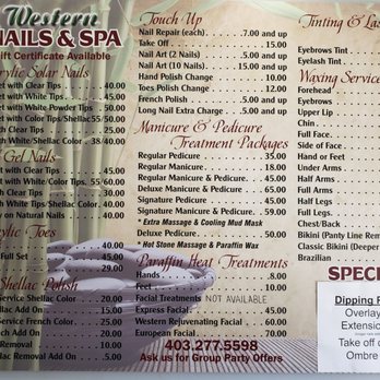 Western Nails & Spa - Price list - Nail Salons Near Me - Calgary, Alberta