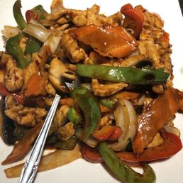 Spicy basil chicken this was delicious and spicy very good Spicy basil chicken this was delicious and spicy very good
