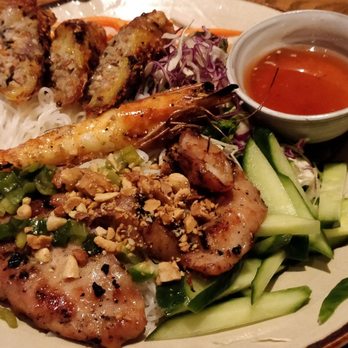 Anh and Chi - Vermicelli bowl with grilled prawn and chicken - Vietnamese Near Me - Vancouver, British Columbia Anh and Chi - Vermicelli bowl with grilled prawn and chicken - Vietnamese Near Me - Vancouver, British Columbia