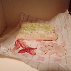 Jimmy John's - This is everything you get on a "double meat and cheese favorite" apparently you don't even get the cheese.