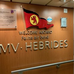 Caledonian Macbrayne - Welcome aboard MV Hebrides by stairs to a passenger deck.