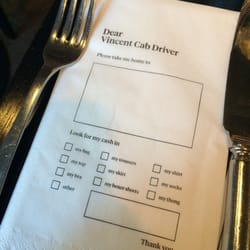 Vincent Cafe & Cocktail Bar - Humorous napkins.