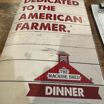 Machine Shed Restaurant - Menu promoting local farmer and farm fresh food! - American Near Me - Waukesha, Wisconsin