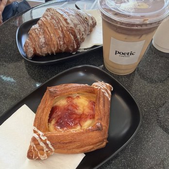 Poetic Republic Coffee - Choco banana latte (seasonal) danish and croissant. - Coffee & Tea Near Me - San Antonio, Texas Poetic Republic Coffee - Choco banana latte (seasonal) danish and croissant. - Coffee & Tea Near Me - San Antonio, Texas