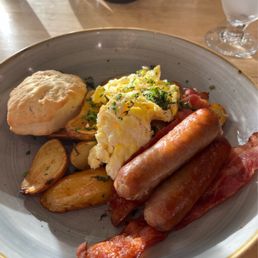 The Classic Breakfast Bowl with biscuit, eggs, potatoes, bacon and sausage.  So good!  I do wish biscuit had been a little bigger!