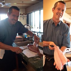 Private Paradise Villas - Serving fresh caught Opakapaka for some great clients.
