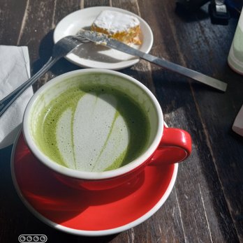 Foxy Loxy Cafe - Macha latte and gf lemon bar - Cafes Near Me - Savannah, Georgia