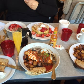 The Paramount - Huevos rancheros, pancakes and veggie omelet with mimosa and cappuccino! - Breakfast & Brunch Near Me - Boston, Massachusetts The Paramount - Huevos rancheros, pancakes and veggie omelet with mimosa and cappuccino! - Breakfast & Brunch Near Me - Boston, Massachusetts