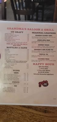 Menu photo 1 Grandma’s Saloon & Grill - Virginia Virginia, MN