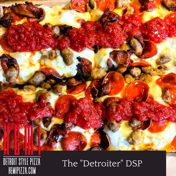 HEMI Pizza - Our "Detroiter" pizza with cupping pepperoni, mild sausage and meatballs! - Pizza Near Me - Bethesda, Maryland HEMI Pizza - Our "Detroiter" pizza with cupping pepperoni, mild sausage and meatballs! - Pizza Near Me - Bethesda, Maryland