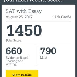 Dojo Academy - This is the SAT 2017 score from one of our students.