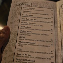 Parlour - Cocktail list