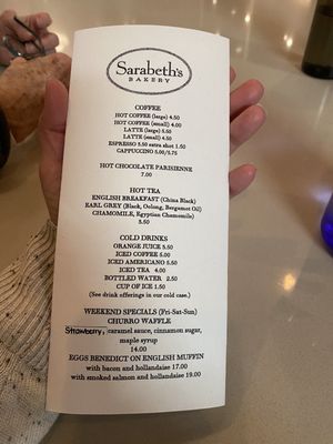 Menu photo 1 Sarabeth's Bakery New York, NY Menu photo 1 Sarabeth's Bakery New York, NY