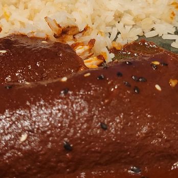 Miriam Cocina Latina - chicken mole enchiladas...mole was delicious! - Mexican Near Me - Dallas, Texas