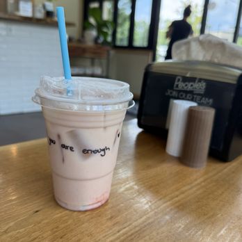 People's Coffee - Strawberry Kashmiri Latte - a summer special - Coffee & Tea Near Me - Durham, North Carolina