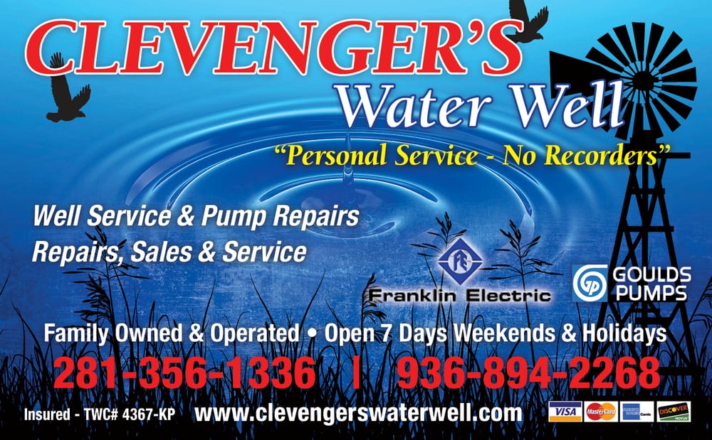 CLEVENGER’S WATER WELL SERVICE & REPAIR Updated July 2024