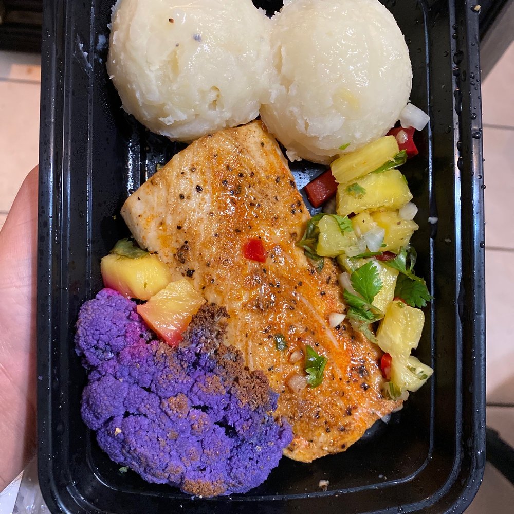 Grilled mahi, pineapple pico, tropical cauliflower Grilled mahi, pineapple pico, tropical cauliflower