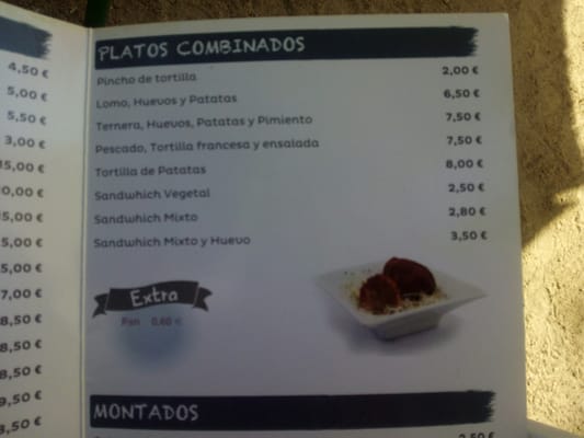 Menu photo 2 Bar Carrantona Madrid, M