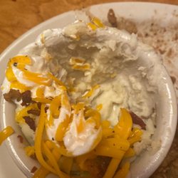 Loaded mashed potatoes are very good no lids for cups tho very good meadium steak