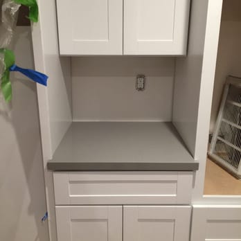 Improve My Kitchen - Before backsplash tile and final cabinet installation - General Contractors Near Me