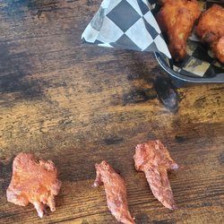 Tony's Pizza - We were served the tiny unedible part of the wing. 3 of 6 were this.