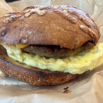 Panera Bread - Scrambled egg & sausage on Asiago bagel - Sandwiches Near Me - Tallahassee, Florida