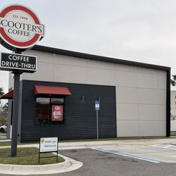 Scooter's Coffee - A side view of the drive thru. It was pretty cloudy today and so was my mind after my medical appointment!
