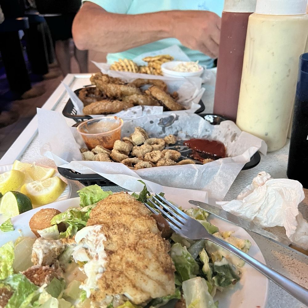 Dockside Dave's - Fried grouper Cesar salad - Seafood Near Me - Madeira Beach, Florida Dockside Dave's - Fried grouper Cesar salad - Seafood Near Me - Madeira Beach, Florida