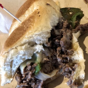 Armadillo Grill - Close up of the ribeye cheesesteak - American Near Me - Bowie, Texas Armadillo Grill - Close up of the ribeye cheesesteak - American Near Me - Bowie, Texas
