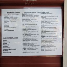 Special flavor menu