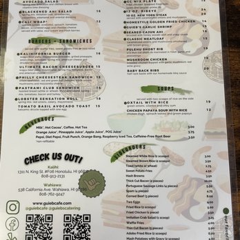 Guieb Cafe - Menu (2 of 2) - New American Near Me - Aiea, Hawaii