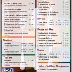 Sabores del Perú - Nuestro delicioso menú !!